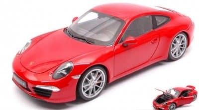 Porsche 911 (991) Carrera S 2011 - röd - skala 1:24