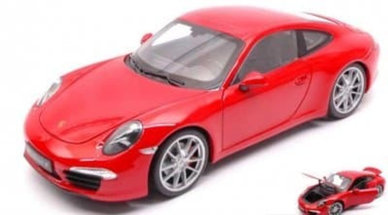 Porsche 911 (991) Carrera S 2011 - röd - skala 1:24