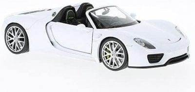 Porsche 918 Spyder open - vit - skala 1:24