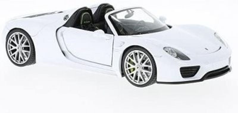 Porsche 918 Spyder open - vit - skala 1:24