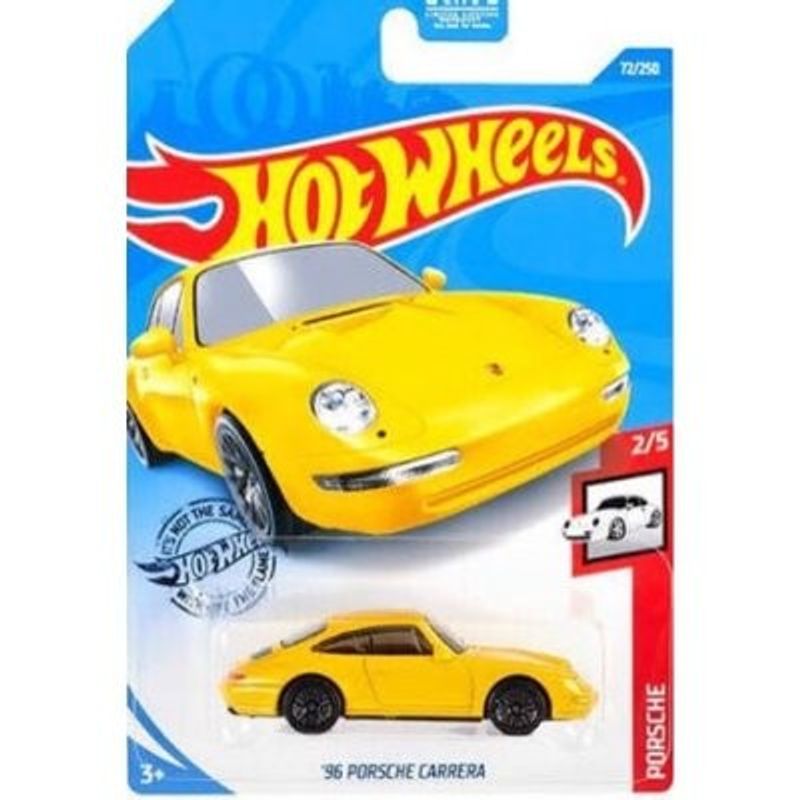 Porsche Carrera 1996 gul - Hot Wheels 1:64