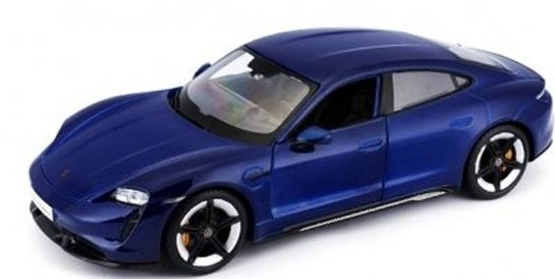 Porsche Taycan Turbo S mörkblå - skala 1:24
