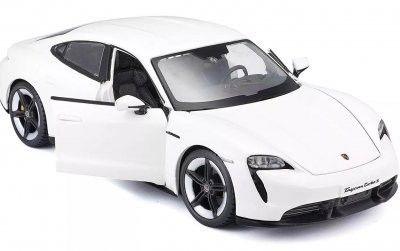 Porsche Taycan Turbo S vit - skala 1:24