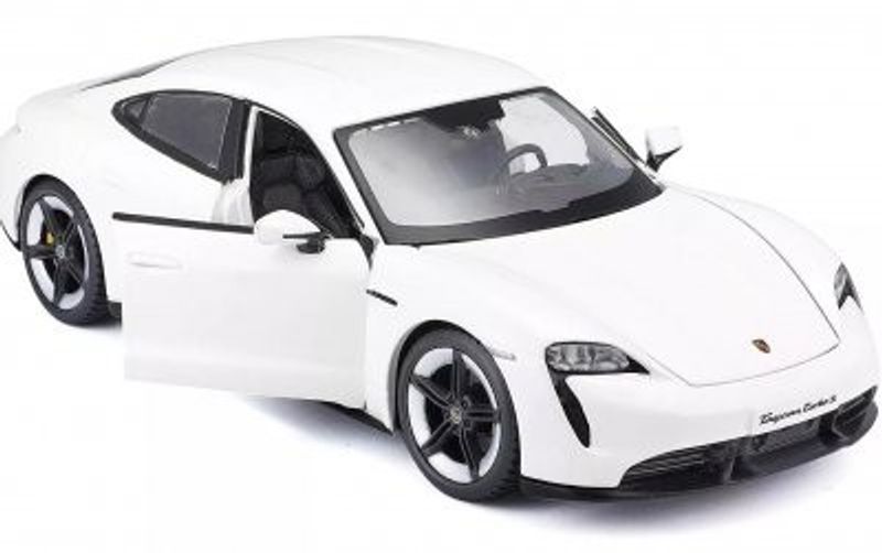 Porsche Taycan Turbo S vit - skala 1:24 (skd förp)