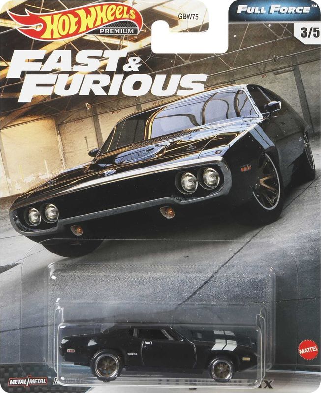 Plymouth GTX 1971 svart F&F - Hot Wheels 1:64