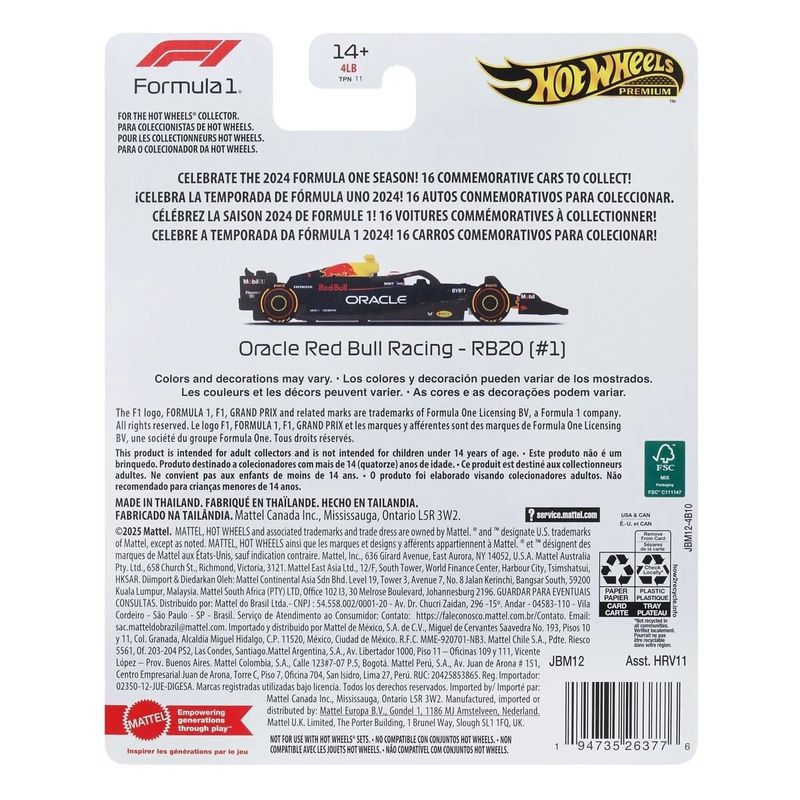 F1-series Red Bull 2024 #1 Max Verstappen - Hot Wheels 1:64