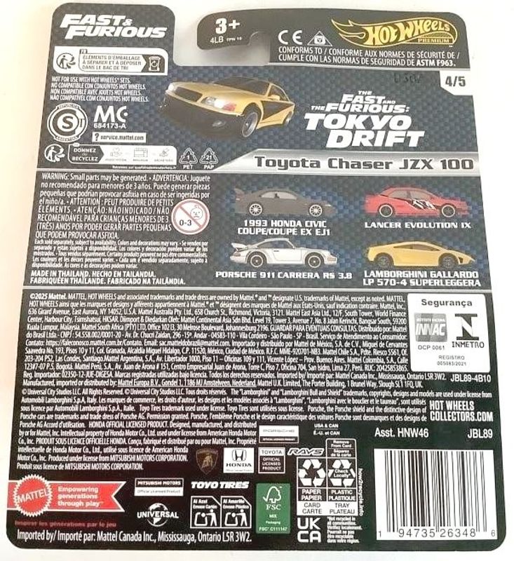 Toyota Chaser JZX 100 - Hot Wheels Fast & Furious 1:64