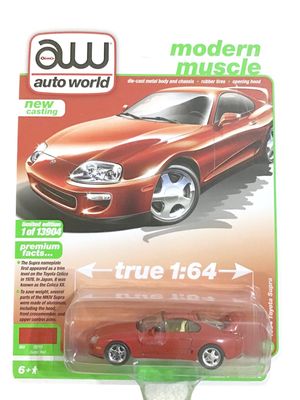 Toyota Supra 1994 röd - Auto World skala 1:64