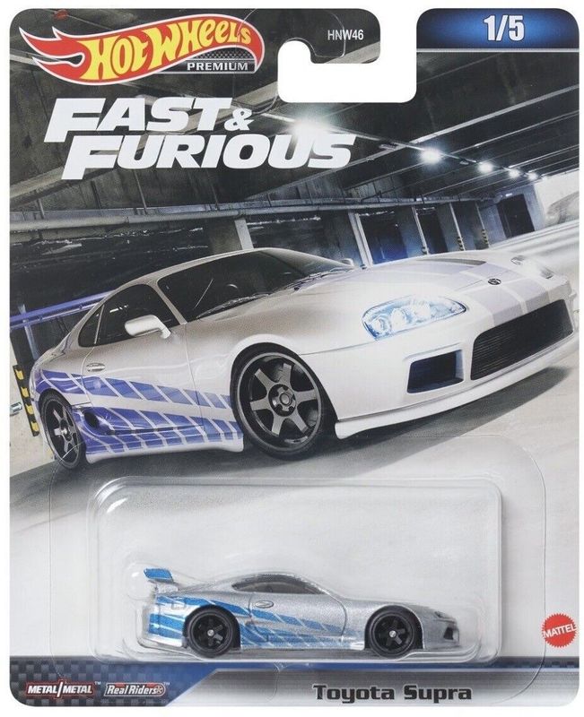 Toyota Supra silver/blå F&F - Hot Wheels 1:64