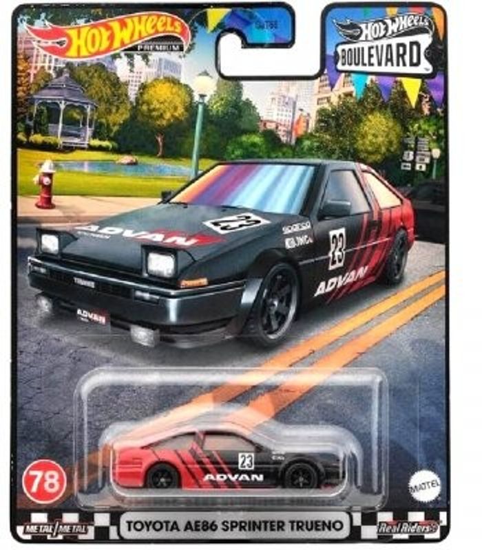 Toyota AE86 Sprinter Trueno röd/svart - Hot Wheels Boulevard 1:64