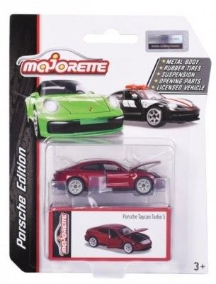 Porsche Taycan Turbo S röd - Majorette 7,5 cm