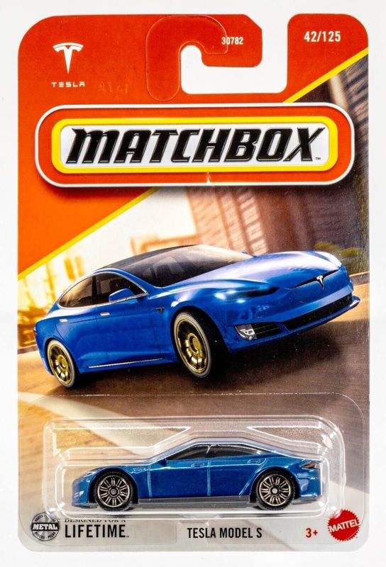 Tesla Model S blå - Matchbox 1:64
