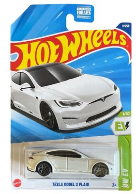 Tesla Model S Plaid vit - Hot Wheels 1:64