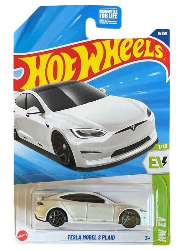 Tesla Model S Plaid vit - Hot Wheels 1:64