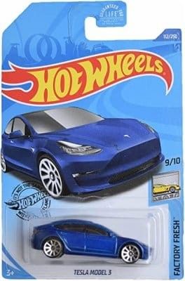Tesla Model 3 blå - Hot Wheels 1:64