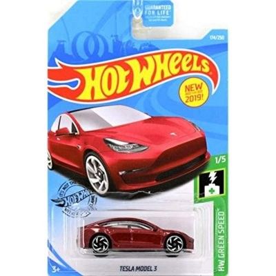Tesla Model 3 röd - Hot Wheels 1:64
