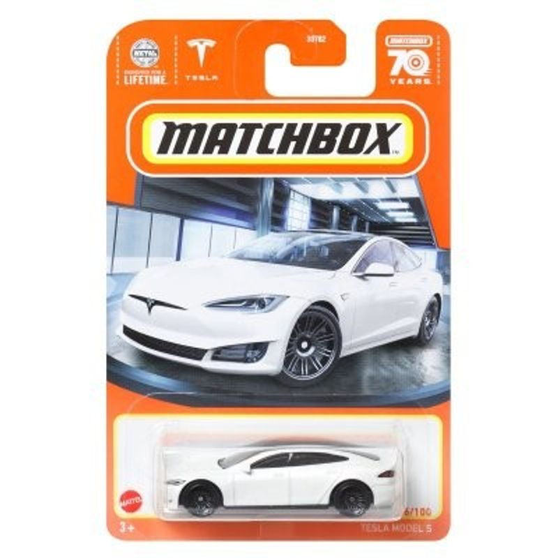 Tesla Model S vit - Matchbox 1:64