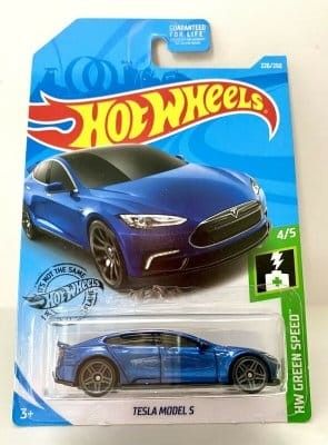 Tesla Model S blå - Hot Wheels 1:64