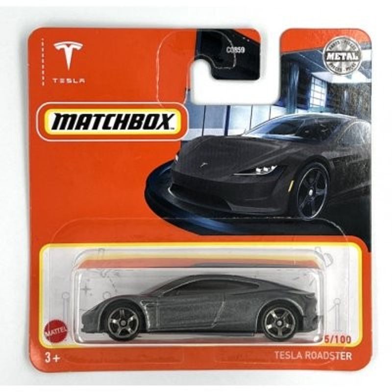 Tesla Roadster grå - Matchbox 1:64 (skd förp.)