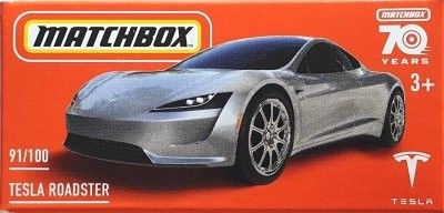 Tesla Roadster silver - Matchbox 1:64 (box)
