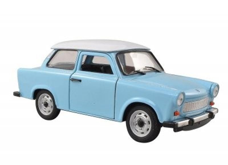 Trabant 601 - blå/vit - skala 1:24