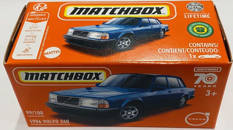 Volvo 240 1986 blå - Matchbox (box) 1:64