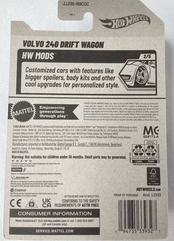 Volvo 240 Drift Wagon blå - Hot Wheels 1:64