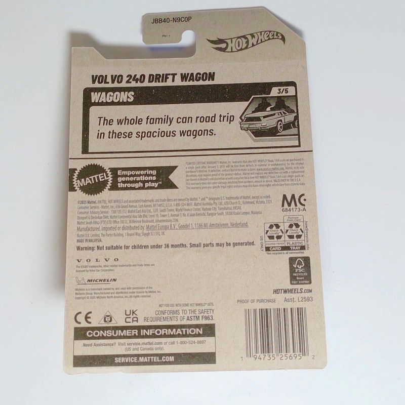 Volvo 240 Drift Wagon silver Zamac - Hot Wheels 1:64