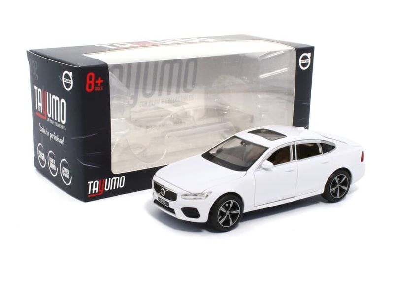 Volvo S90 vit - skala 1:32 (Pullback)
