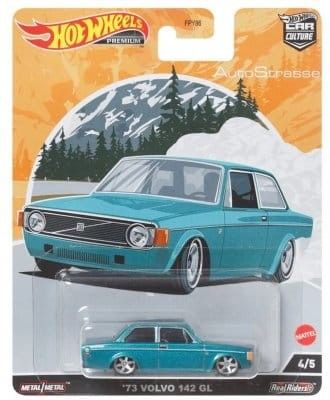 Volvo 142 GL 1973 blå/grön - Hot Wheels 1:64 (skd förp.)