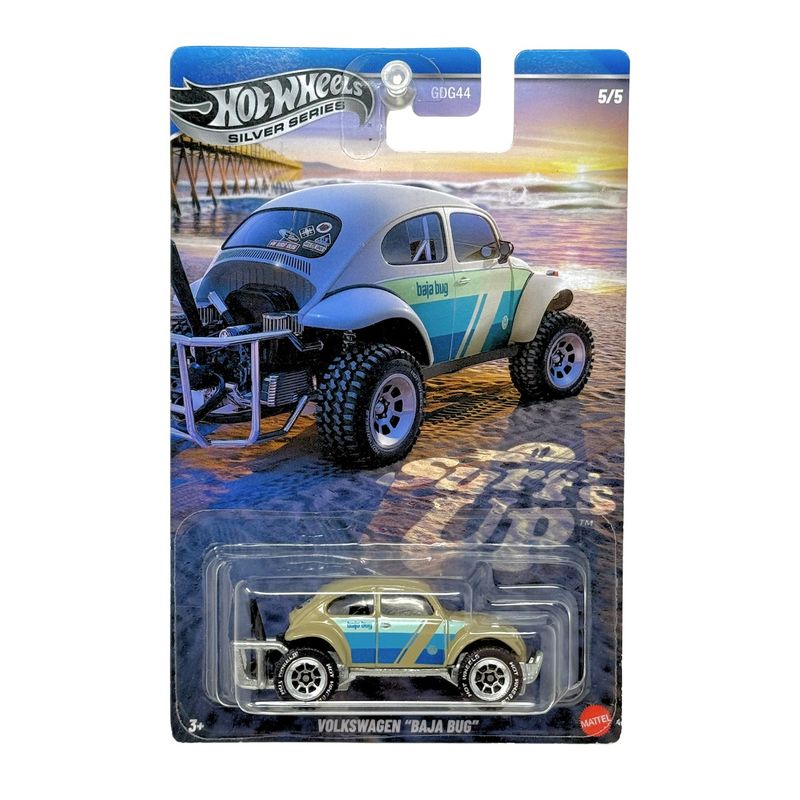 VW Volkswagen Baja Bug – „Surf’s Up“, Silver-Serie, Hot Wheels, Maßstab 1:64