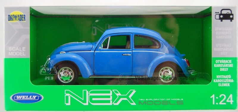 VW Beetle classic 1959 - blå - skala 1:24