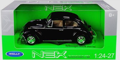 VW Beetle / Bubbla 1968 - svart - skala 1:24