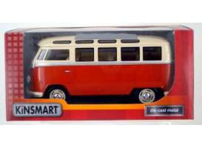 VW Buss T1 1950-67 röd/vit - skala 1:24