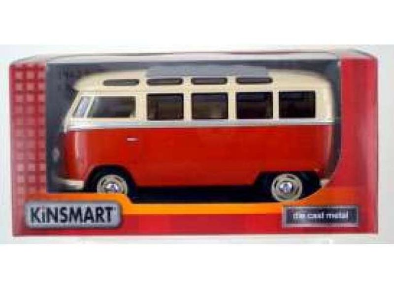 VW Buss T1 1950-67 röd/vit - skala 1:24