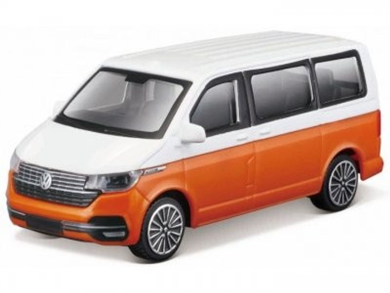 VW T6.1 Buss 2020 orange/vit - skala 1:43