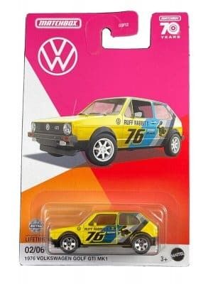 VW Golf GTI Mk1 1976 gul/blå - Matchbox 1:64