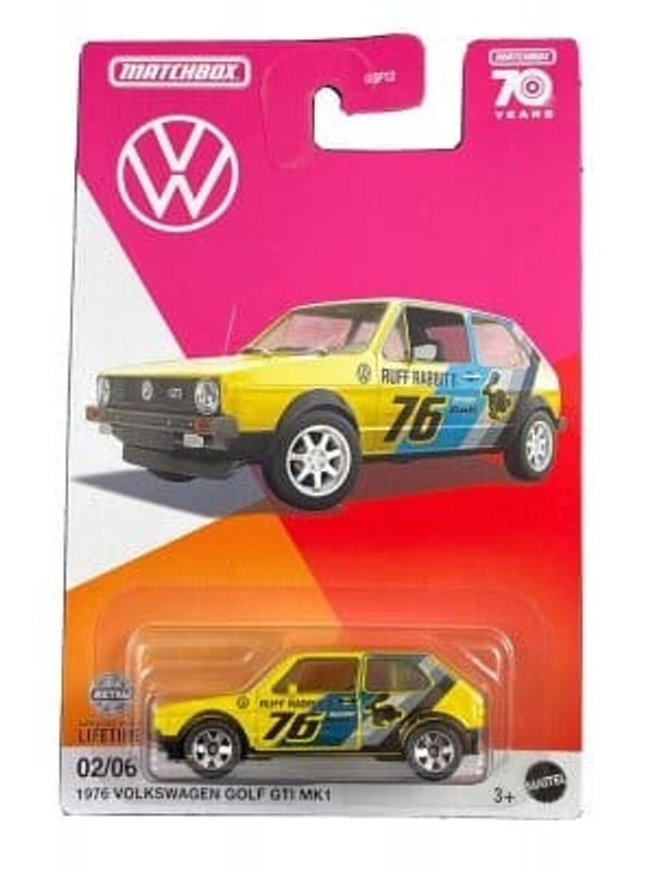 VW Golf GTI Mk1 1976 gul/blå - Matchbox 1:64