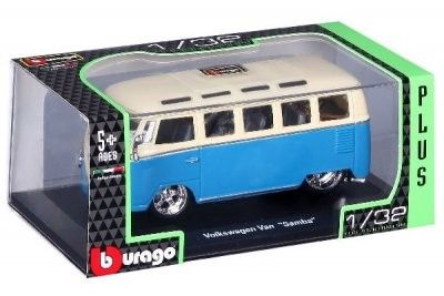 VW Buss 1967 blå/vit - skala 1:32