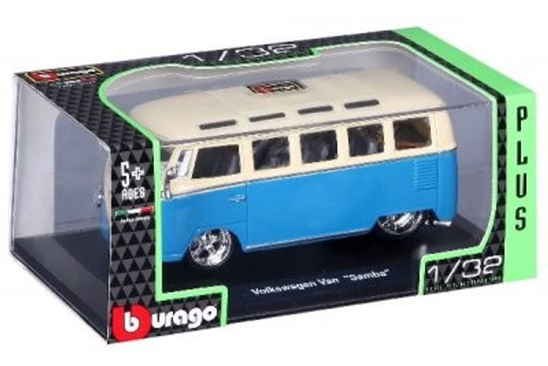 VW Buss 1967 blå/vit - skala 1:32