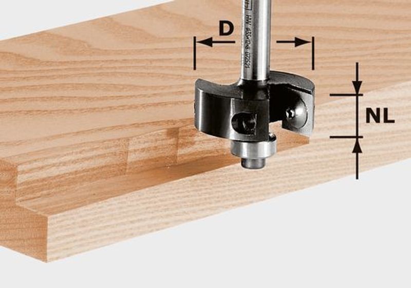 Festool Falsfräs med vändskär HW S8 D38/12
