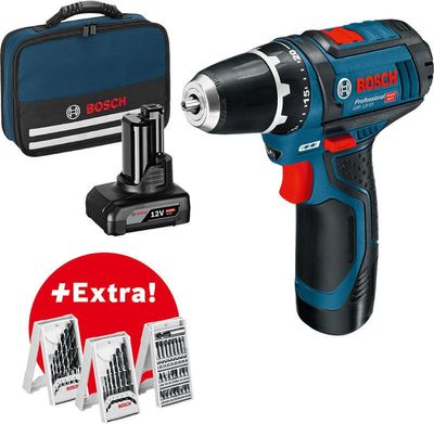 Bosch GSR 12V-15 Borr-/Skruvdragare 12V 2,0/4,0ah