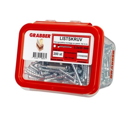 GRABBER LISTSKRUV 3,3X35 200 ST ZINK
