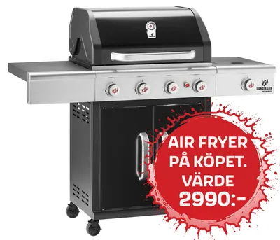 Landmann Triton 4.1 cooK gasolgrill med kokplatta 3,5 kW