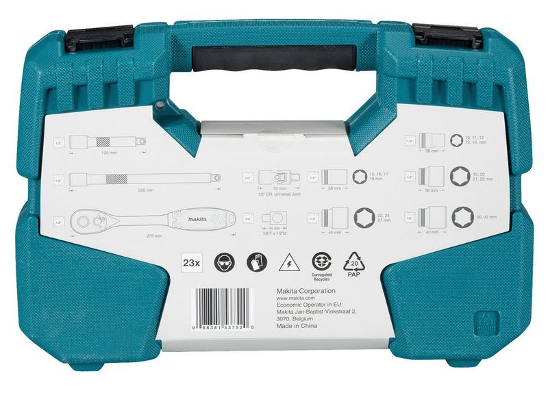 Makita B-65589 Hylsnyckelsats 1/2" 23-delar