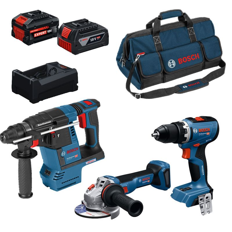 Bosch PRO Verktygssats 18V GSR/GBH/GWS (1x5,5ah+1x5,0ah)