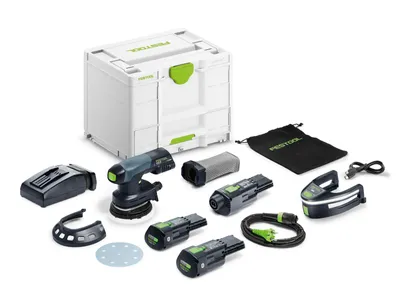 Festool Batterislip Rund Excenter ETSC 125 3,0 I-Set 18V (2x3,0 Ah)