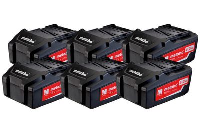 Metabo 6 X LI-POWER-BATTERIPAKET 18 V/4,0 AH
