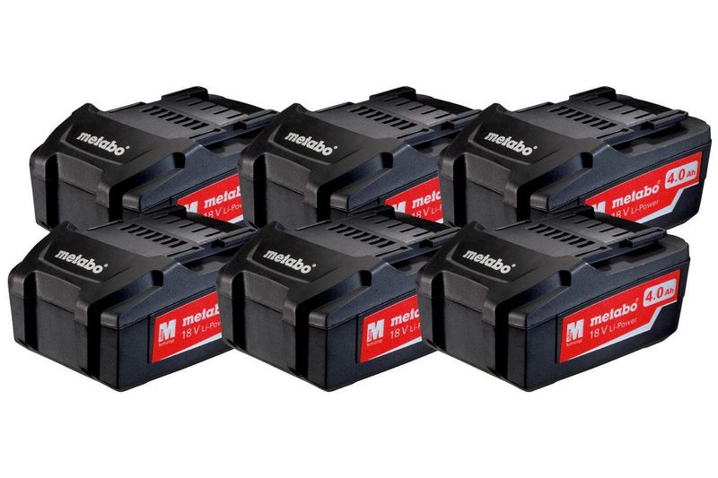 Metabo 6 X LI-POWER-BATTERIPAKET 18 V/4,0 AH