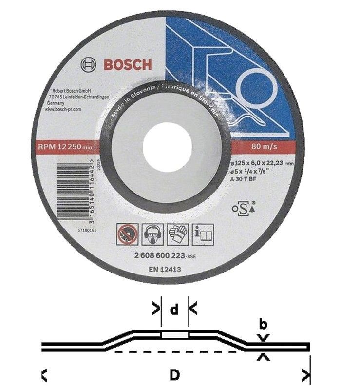 Bosch Slipskiva 125x6mm för Metall